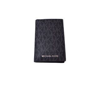 NWT Michael Kors Men's Mason Logo Bi-Fold Card Case Wallet Black Leather